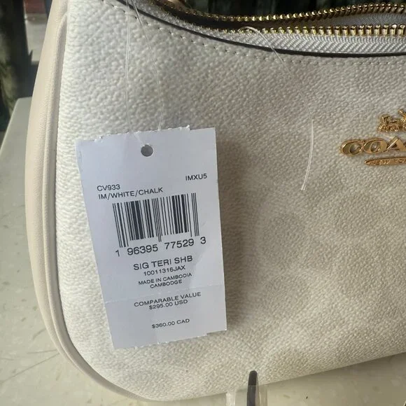 coach Teri Shoulder Bag In Signature Canvas cv933 - Picture 8 of 8